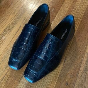 Jeffrey Campbell ‘Marko’ square toe croc loafer